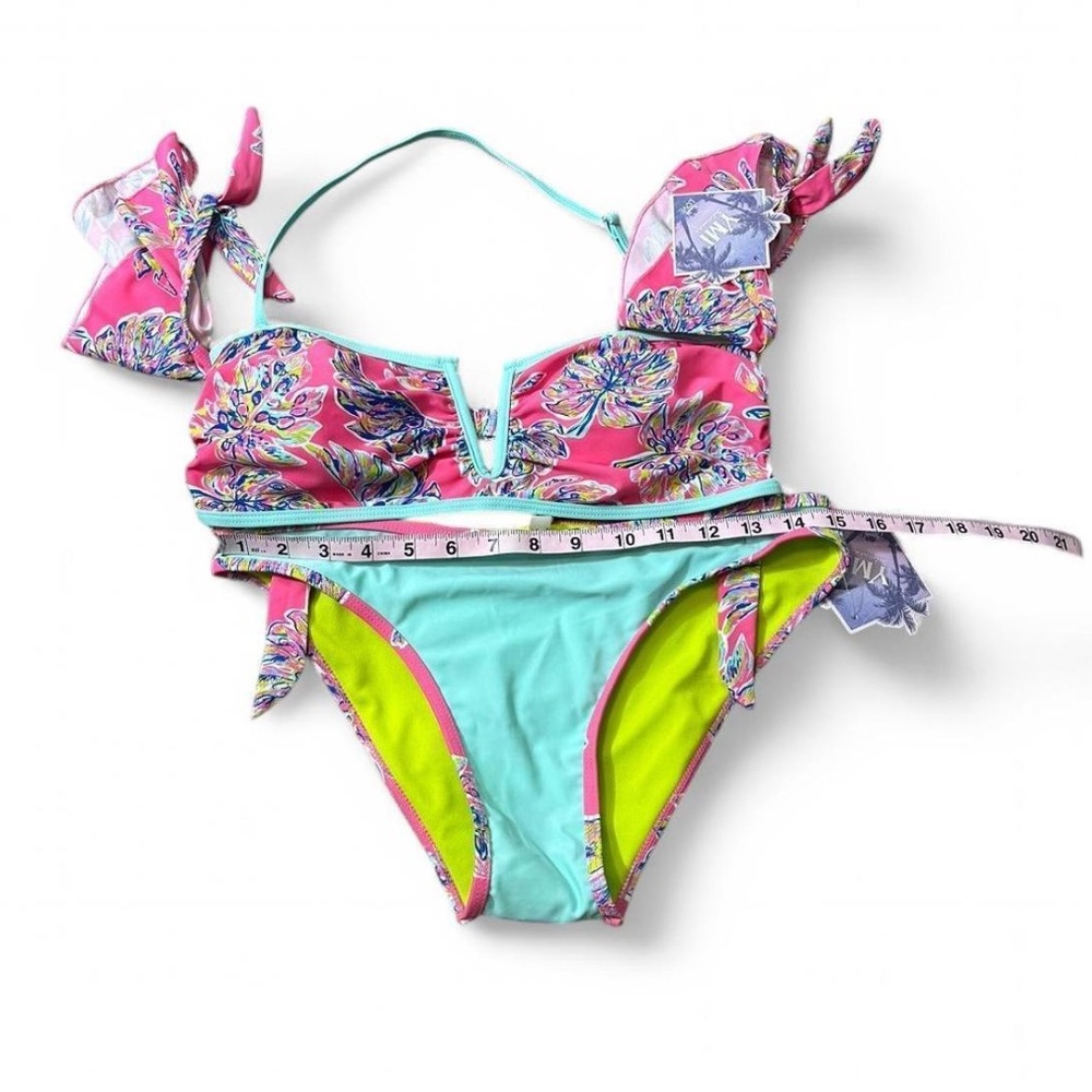 ‎Bright Colorful Off Shoulder Bikini - Picture 8 of 9